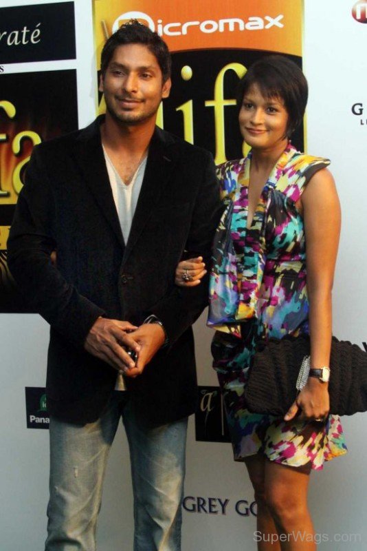 K Sangakkara With His Wife Yehali