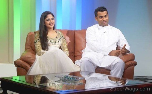Tamim Iqbal and his Wife Ayesha siddiqua At Tv Show