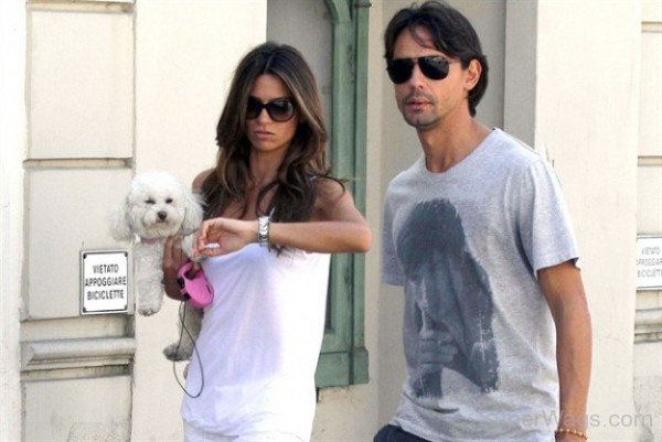 Filippo Inzaghi and Alessia Ventura  With Dog