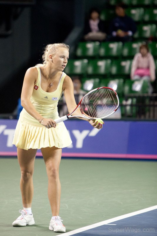 Caroline Wozniacki  In Yellow Dress