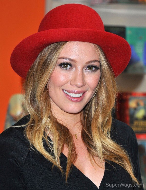 Hilary Duff Wearing Red Hat-SW12353