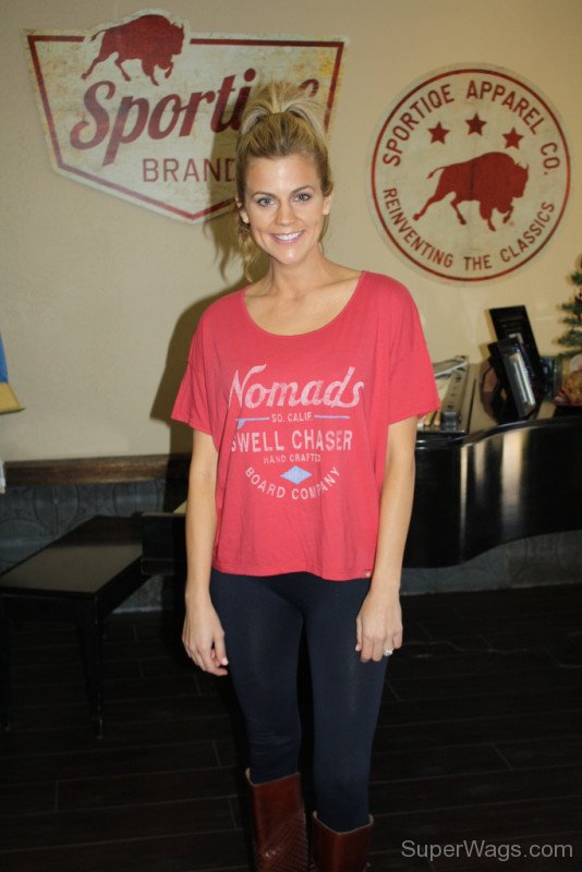 Samantha Ponder Wearing Red T-Shirt | Super WAGS - Hottest Wives and ...