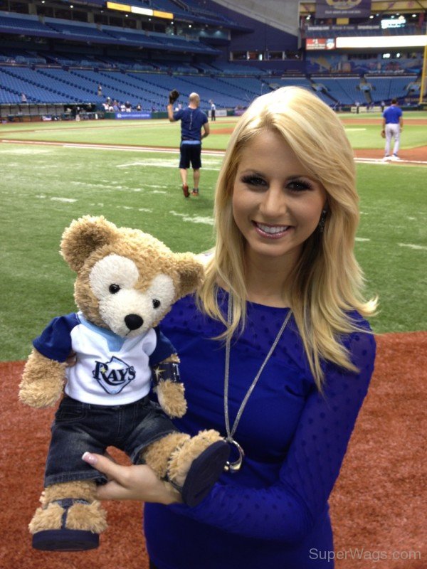 Laura Mckeeman Holding Teddy Bear-SW113