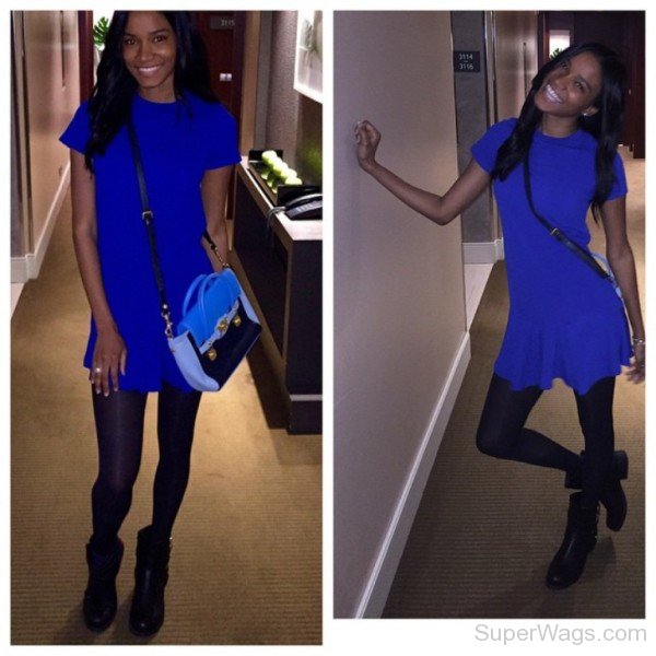 Leila Lopes In Blue Outfit-SW110