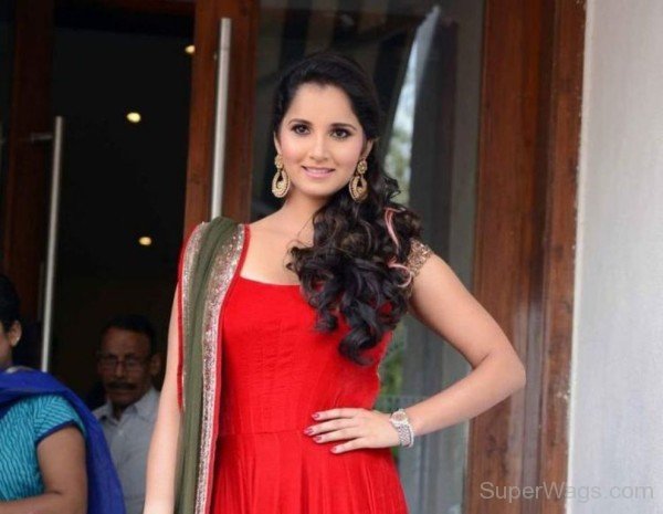 Sania Mirza In Red Suit-SW116