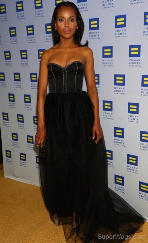 Kerry Washington In Black Gown-SW1047