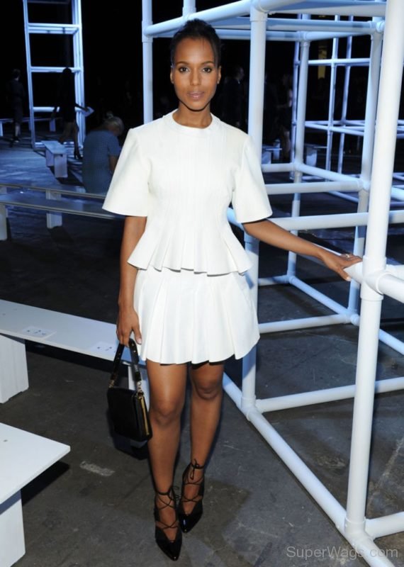 Kerry Washington In Short White Outfit-SW1056