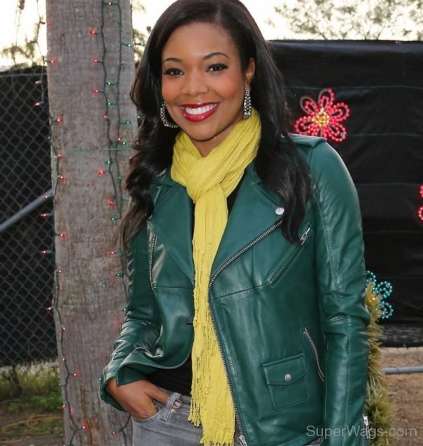 Gabrielle Union Wearing Green Jacket-SW1084