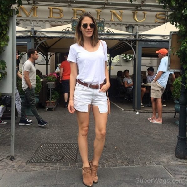 Maripier Morin Wearing White Outfit 