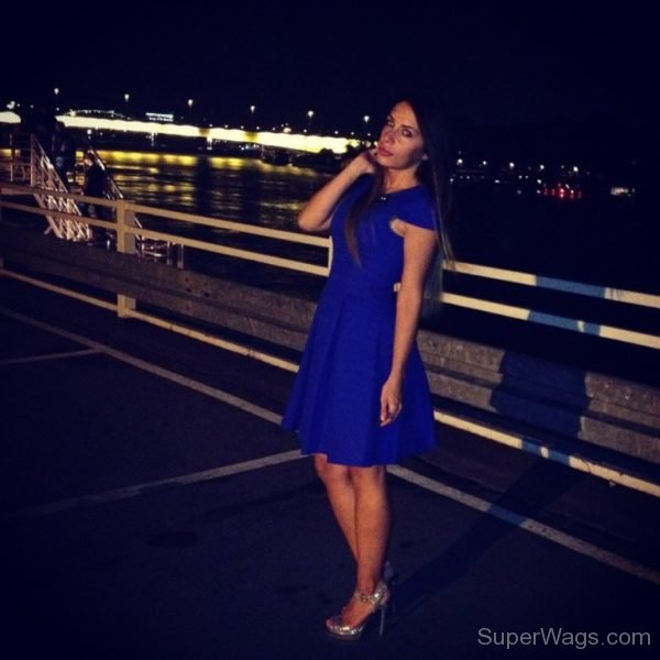 Milica Krstić Wearing Blue Dress